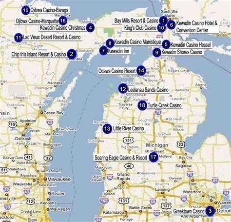michigan casinos map